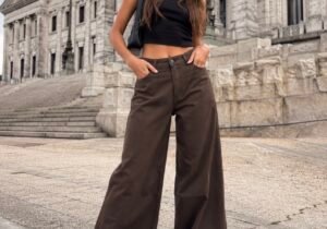 Jean Wide leg pata ancha chocolate